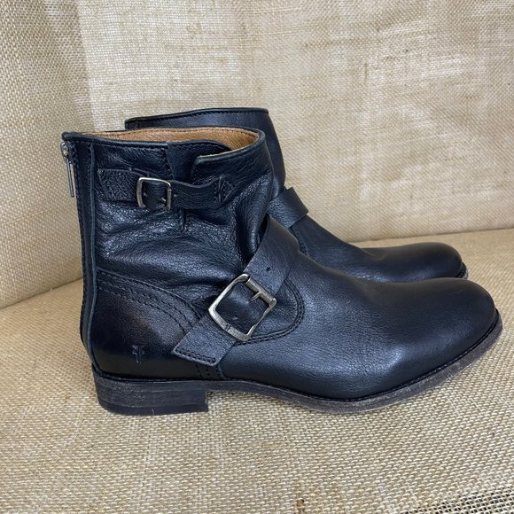 Frye 3472366 Tyler Engineer Leather Womens Black Boots Size 9B - Picture 5 of 6